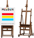 MEEDEN Enlarged Heavy-Duty H-Frame Easel: Artist Solid Beech Wooden Studio Easel by MEEDEN