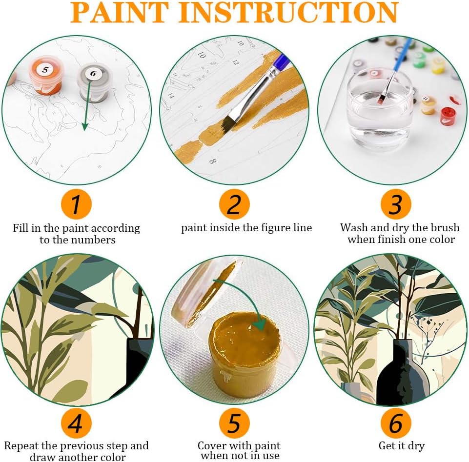 Axquilon 3 Packs Abstract Framed Paint by Numbers Kit for Adults 8x10 in