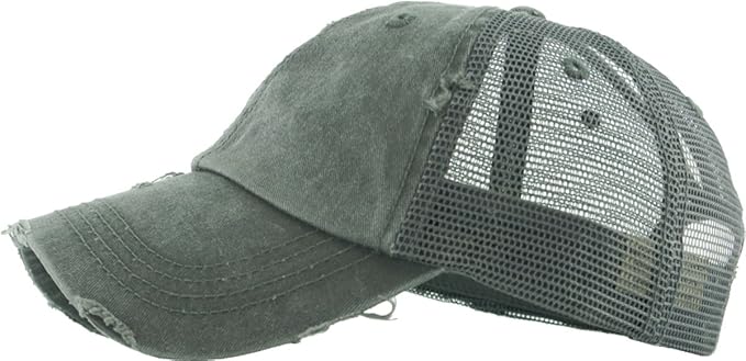 Classic Plain Ponytail Messy High Bun Headwear Adjustable Cotton Trucker Mesh Glitter Hat Baseball Cap