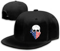Skull Finger Flat Bill Hats for Men Black Mens Snapback Hat Baseball Cap Fitted Hat Rock N Roll Skeleton Hand Snap Backpack
