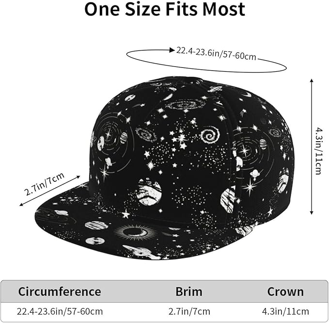 Fashion Snapback Hat for Men Women, Hip Hop Style Baseball Cap Flat Bill Hats Adjustable Trucker Sun Hat
