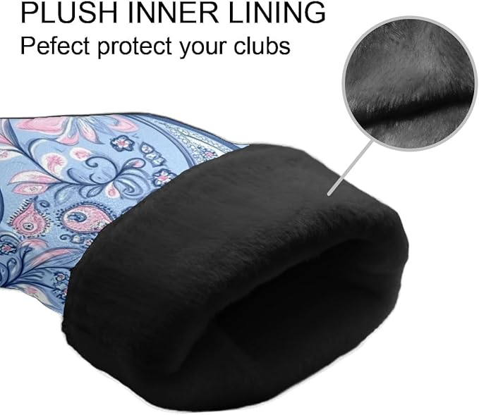 Golf Headcovers Fits Driver Hybrid Fairway 3/5 Wood, Waterproof PU Leather Golf Club Protector, Ideal Sports Accessories & Golfer Gift Colorful Geometry