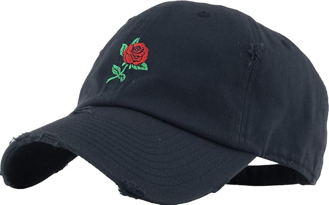 Rose Flowers Love Good Vibes Men Women Dad Hat Baseball Cap Adjustable Unisex