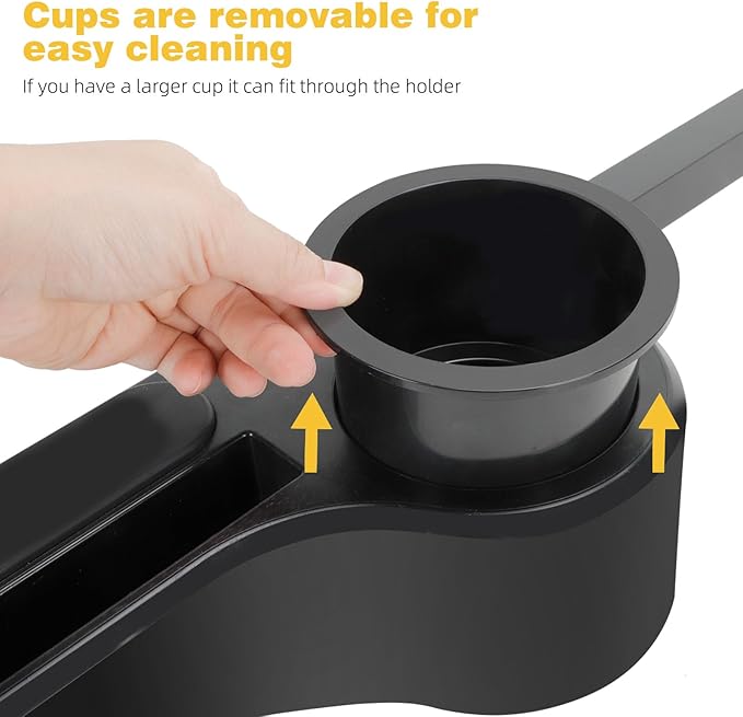 Roykaw Golf Cart Armrest No Drilling Rear Seat Arm Rest, Universal Compatible with EZGO Club Car Yamaha Square Frame Model, with Cup Holder & Phone Holder, Easy to Store & Waterproof