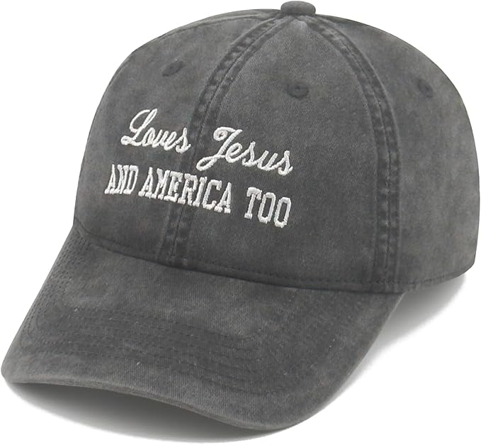 Faith Christian Patriotic Embroidered Baseball Cap, Vintage Cotton Dad Hat for Men Women, Birthday