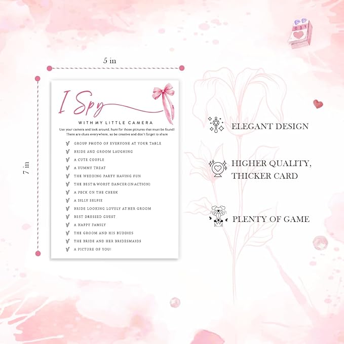Wedding Shower Games Cards, I Spy - Image 2