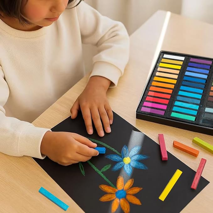 Soft Pastels Set, Square Chalk Pastel Sticks, Students & Beginners, Blending & - Image 4