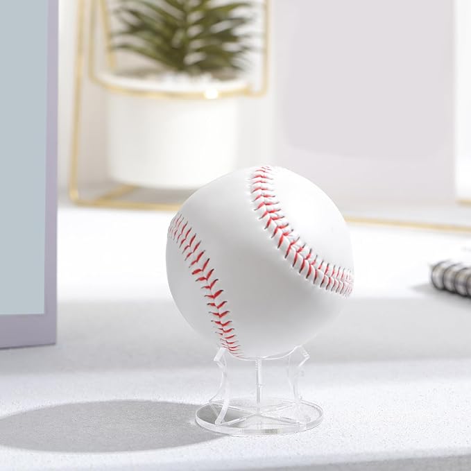 Mudder 12 Pack Baseball Display Stand, Acrylic Ball Display Holder Transparent Sports Balls Stand Holder Rack for Baseball, Golf Balls, Tennis Ball, Softball, Home Office Collection