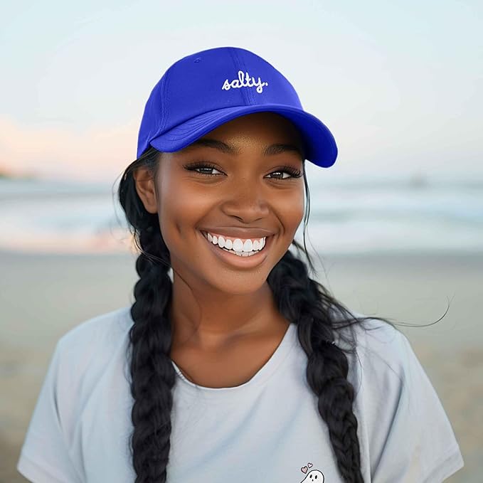 DALIX Salty Embroidered Cotton Beach Baseball Cap Adjustable Dad Hat Womens