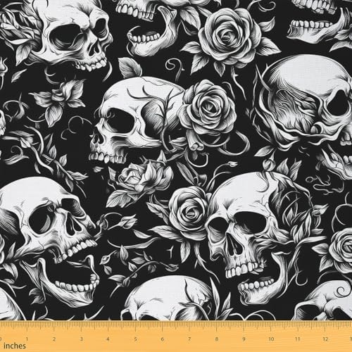 Feelyou Sugar Skull Fabric By The Yard Kids Decorative Soft