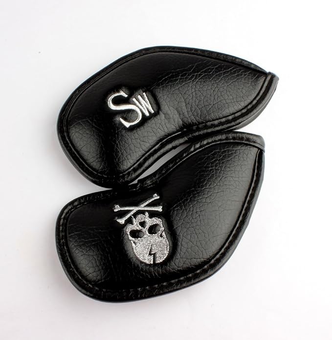 Craftsman Golf Skull Skeleton Black Golf Club Head Covers Headcover for Woods Driver and Hybrids Irons