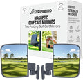 Stripebird - Magnetic Golf Cart Mirrors 2.0 (Gray) - No Drilling - Ultra-Strength Magnet - 2 Folding Side Mirrors - EZ Go Accessory - Club Car Accessory - Golf Cart Accessory