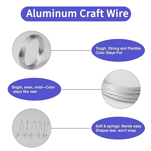 18 Gauge Aluminum Craft Wire, 1mm 33Yards Floral Craft Wire Bendable Wire - Image 3