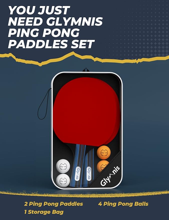 Glymnis Ping Pong Paddles Set Table Tennis Rackets - Image 6
