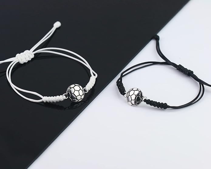 SmileBelle 2 PCS Sport Bracelets, Graduation Bracelets Volleyball Soccer Gifts Baseball Basketball Bracelet Football Jewelry for Son Daughter Fans as Sport Accessories Jewelry