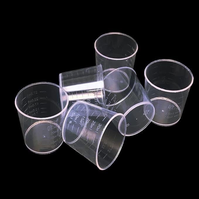 60 Pcs Plastic Graduated Cups, 30ml/1oz Clear Scale Cups - Image 3