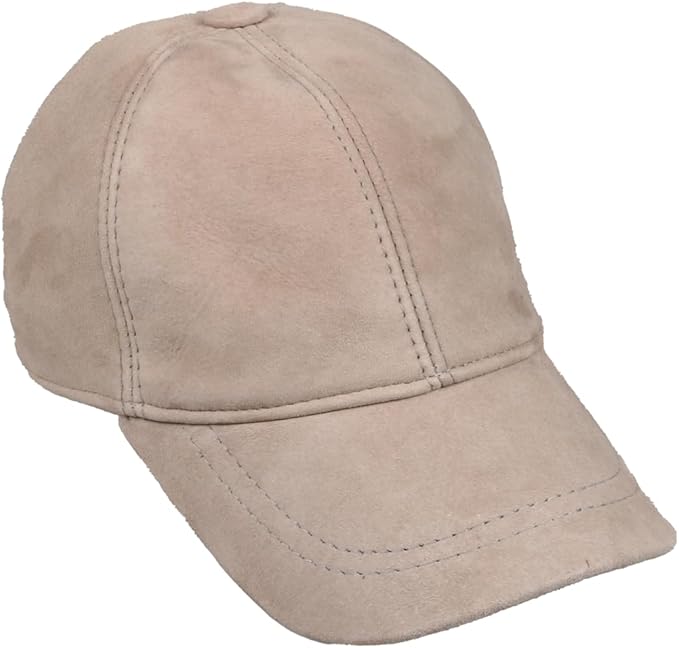 Suede Leather Baseball Cap – Unstructured 6 Panel Adjustable Strapback Hat for Men & Women