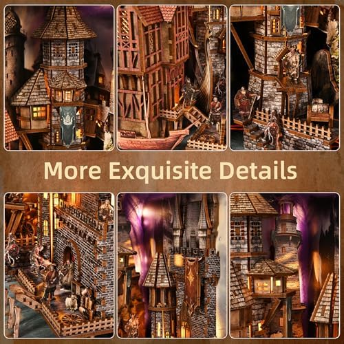 fifijoy Viking Book Nook Kit - DIY Miniature House Dollhouse Kit for Adults Teens, Booknook Tiny House Bookshelf Insert Decor 3D Wooden Puzzle, Gifts for Family, Friends (Voyage Through the Storm)