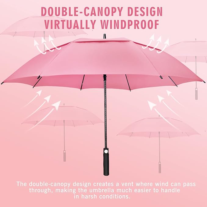 ZOMAKE Golf Umbrella Windproof, Extra Large Oversized Heavy Duty Double Canopy for Rain, Sports Games & Push Cart(51/54/62/68/72Inch)
