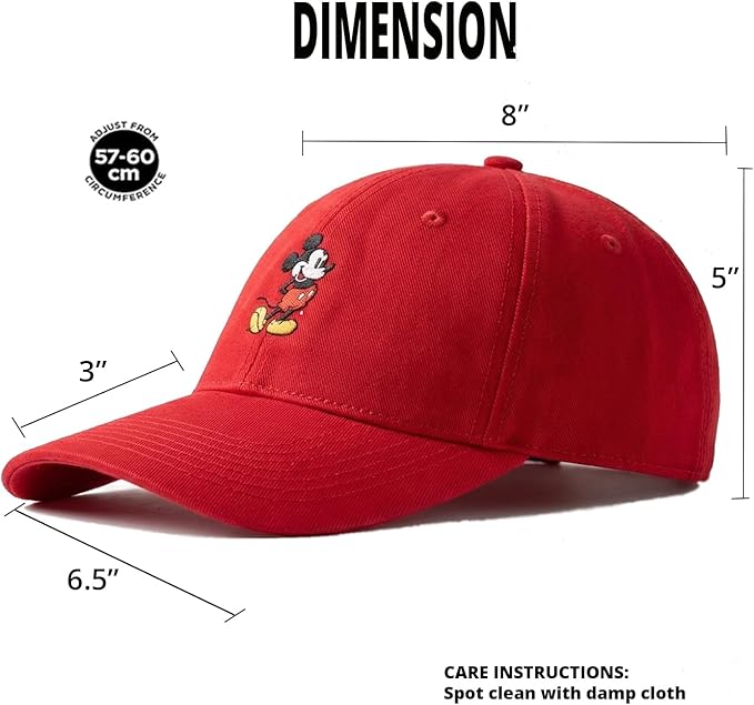 Disney Adult Baseball Cap, Mickey Mouse Adjustable Dad Hat