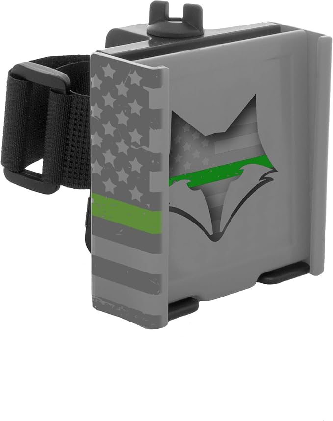 DESERT FOX GOLF Phone Caddy – American Flag Golf Cart Phone Holder – Secure Velcro Mount, One-Hand Access, Universal Fit, Patriotic Golf Accessories (Green Line)