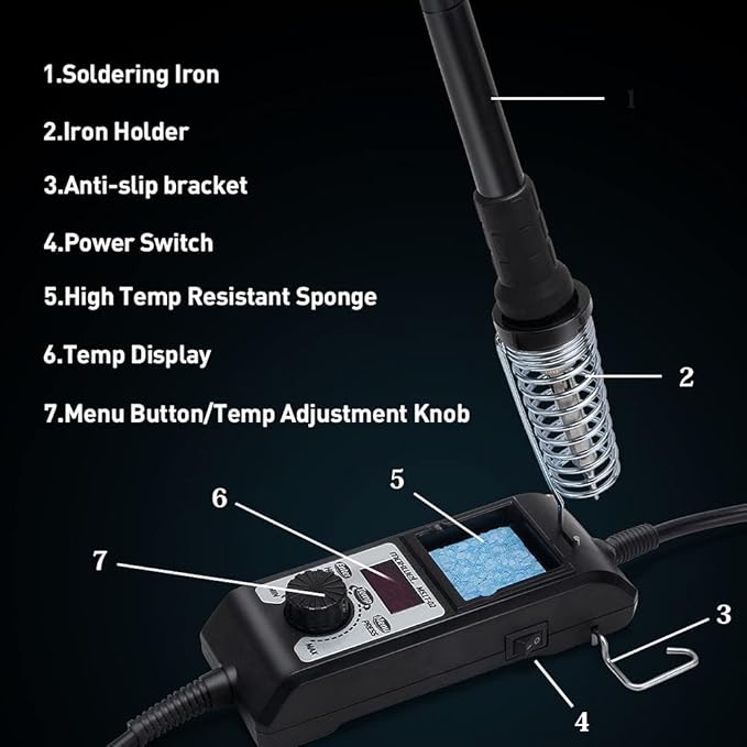 Digital Display Soldering Iron Station Kit - 60W 110V Soldering Station - Image 3