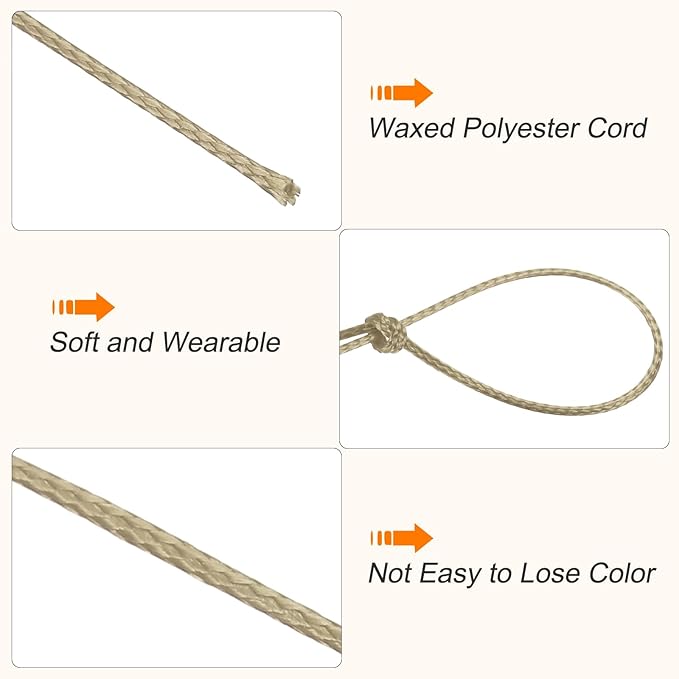 MECCANIXITY Waxed Cord 0.5mm Waxed Polyester Cord 175 Yard Wax String - Image 3