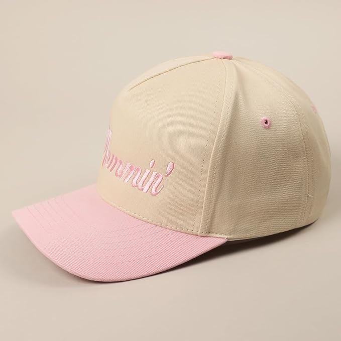 MIRMARU Two-Tone Vintage Canvas Trucker Hats for Men & Women, Adjustable Size Baseball Caps with Trendy Embroidered Design