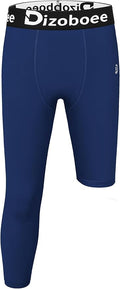 Youth Boys Compression Pants One Leg 3/4 Athletic Leggings for Sports Kids Basketball Tights Football Baseball Pants