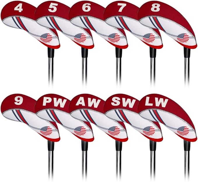 Craftsman Golf US Flag Neoprene Golf Club Head Cover Wedge Iron Protective Headcover for Callaway, Ping, Taylormade, Cobra, Etc.