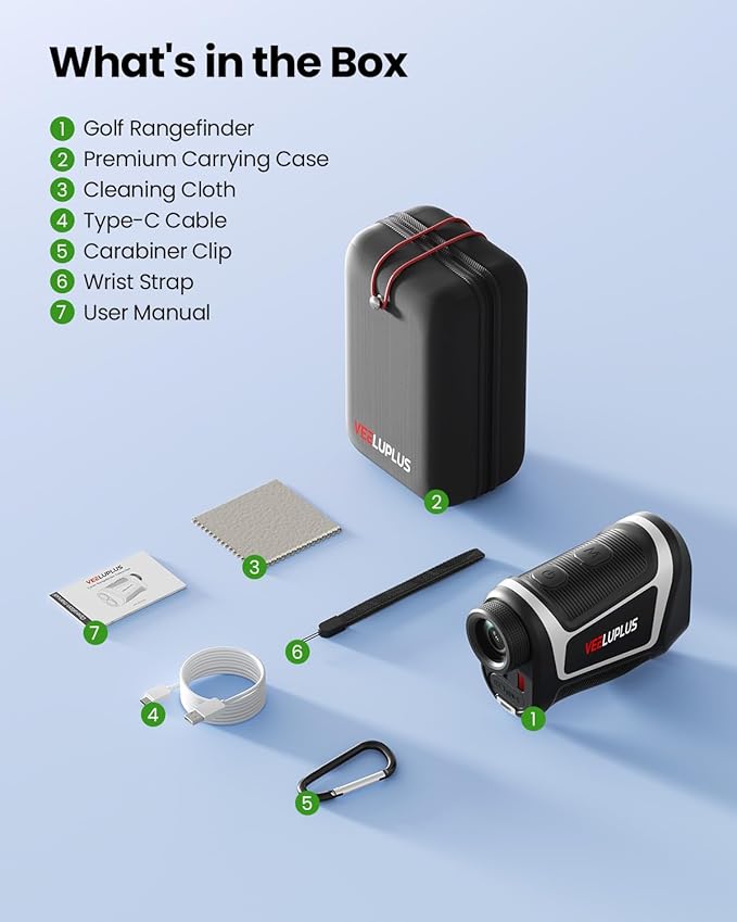 Golf Rangefinder with Slope & Magnet, 660 Yards Range Finde Golf with Flag Pole Locking Vibration, IP54, Ergonomic Design, Anti-Shake, Rechargeable Golf Accessories for Golfers