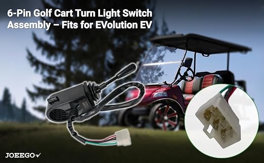 JOEEGO Turn Light Switch Assembly, Headlight Switch Compatible with Evolution Golf Carts, Replaces OEM# 2.04.0034