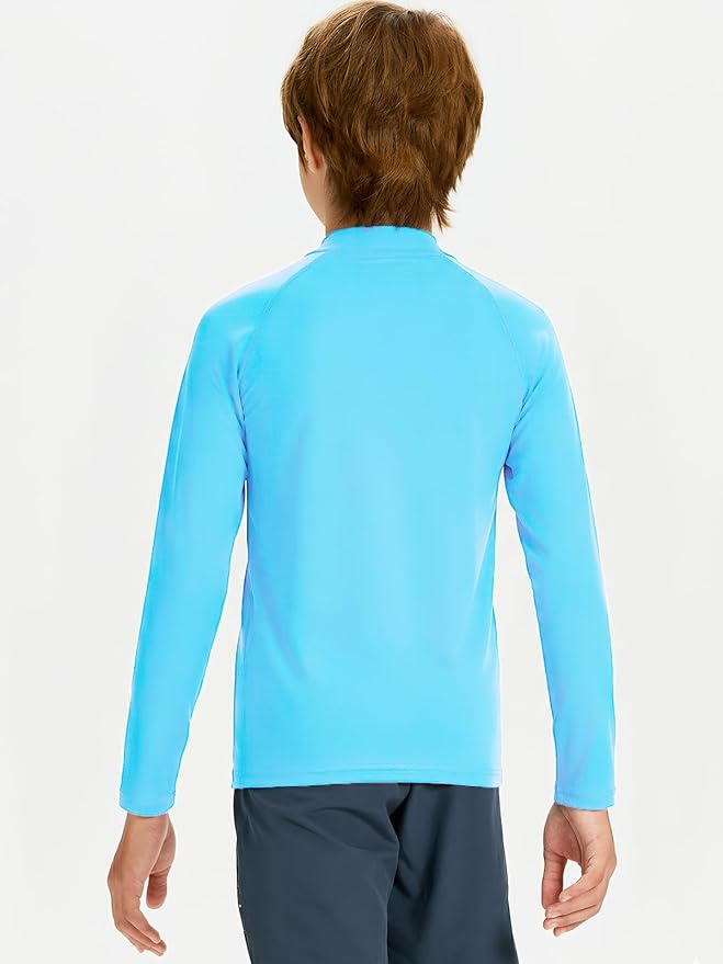DEVOROPA Youth Boys Compression Thermal Shirt Long Sleeve Kids Fleece Baselayer Soccer Baseball Undershirt Slim/Regular/Husky