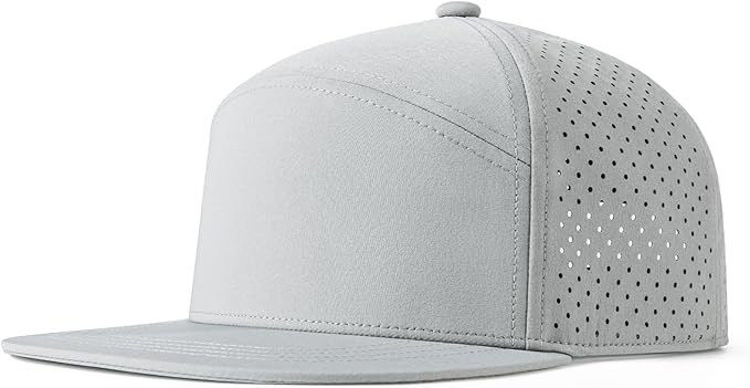 FEINION Men Flat Brim Adjustable Performance Hat Snapback Laser Perforated Baseball Cap