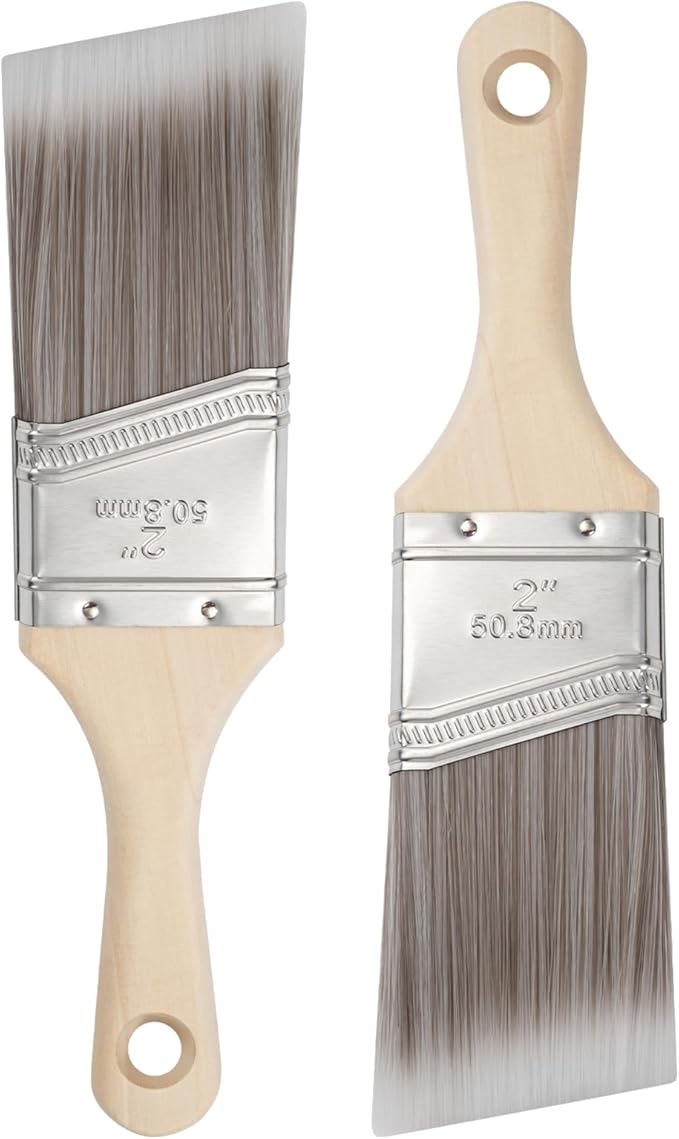 Paint Brushes, 2 Inch, 2 Pack, Angled Brushes by YiBaiBrush
