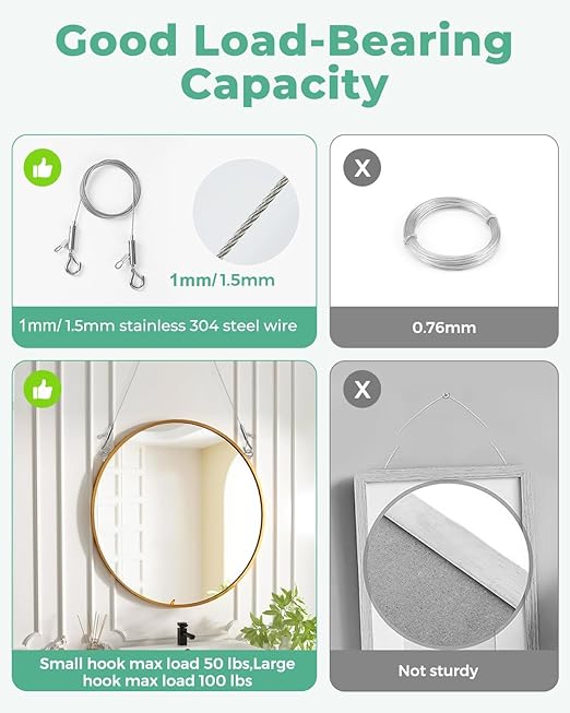 Adjustable Picture Hanging Wire, Stainless Steel - Image 3