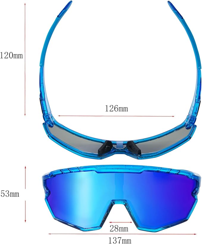 Sports Sunglasses Cycling Glasses Pink Polarized Glasses Baseball glasses with 3 lenses,Fishing,Ski Running Golf