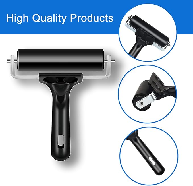2 Pack Brayer Roller，Professional Rubber rolles ，Handle Comfortable ，for - Image 2