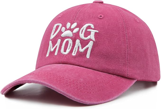 Waldeal Women's Embroidered Dog Mom Hat Adjustable Denim Baseball Cap