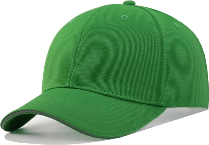 TSSGBL Men's Plain Baseball Hat - OSFM & XXL Big Head Fit，Adjustable Structured Ball Cap with Reflective Sandwich Brim
