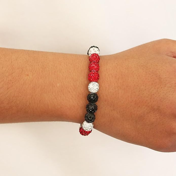 Baseball Bracelet for Women Men Baseball Mom Accessories Essentials Stuff Sparking Bead Bracelet Jewelry Baseballs Sport Fan Bracelet for Sports Game Team