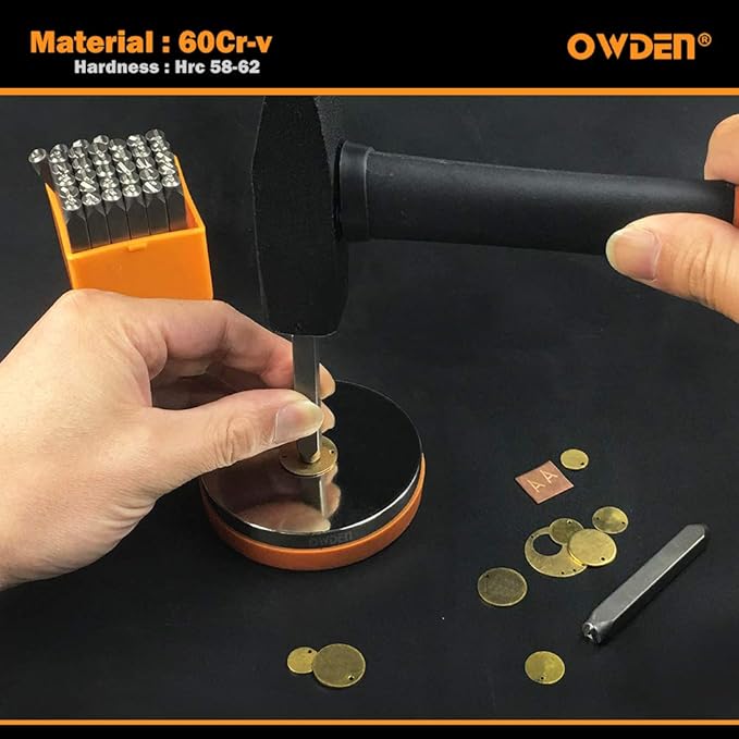 OWDEN Professional 36Pcs.Steel Metal Alphabet and Figure Punch Set 4mm Uppercase - Image 3