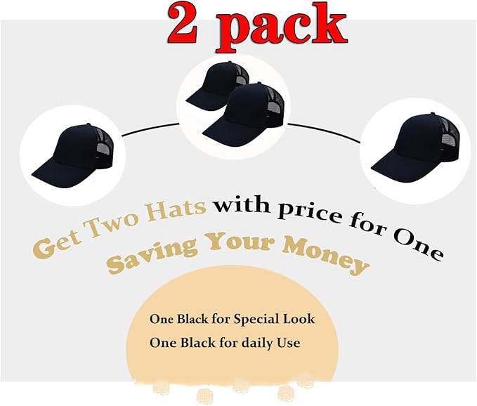 Criss Cross Hat Washed Distressed Baseball Cap Ponytail Hat High Messy Bun Ponycap for Women