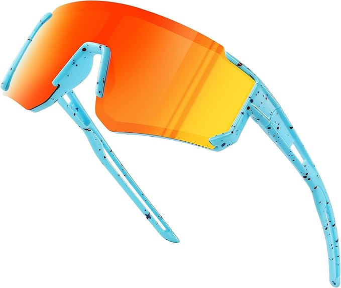 Fanshen Kids Baseball Sunglasses for Boys Girls Ages 3-12, Sports Polarized Youth Baseball Softball Sunglasses UV Protection