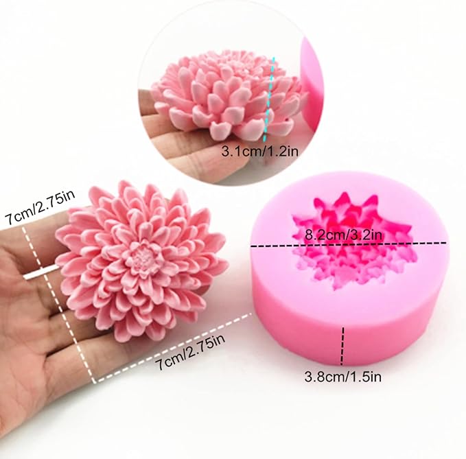 Chrysanthemum Flower Silicone Soap Mold Candle Mold Fondant Chocolate Cake - Image 2