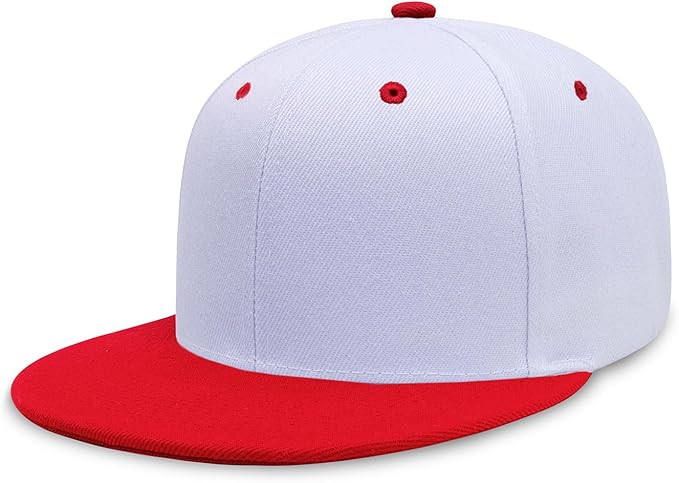 CHOK.LIDS Flat Bill Visor Classic Snapback Hat Blank Adjustable Brim High Top End Trendy Color Style Plain Tone Baseball Cap