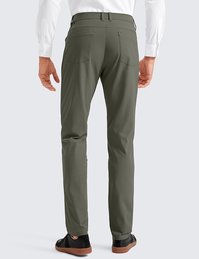 CRZ YOGA All Day Comfy 5-Pocket Golf Pants for Men - 28"/30"/32"/34" Quick Dry Lightweight Casual Work Stretch Trousers
