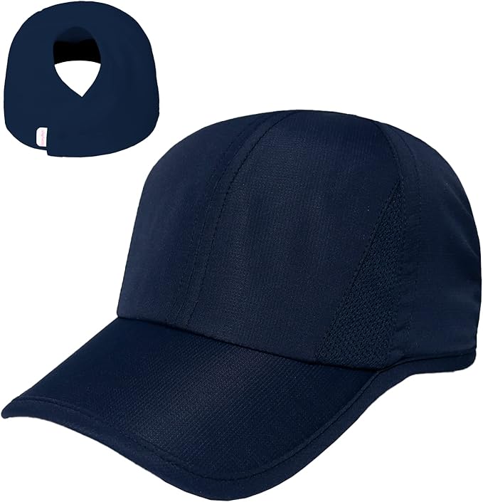 Ponyflo Women’s Ponytail Baseball Cap, Patented Active Feather-Light Hat with Open Back