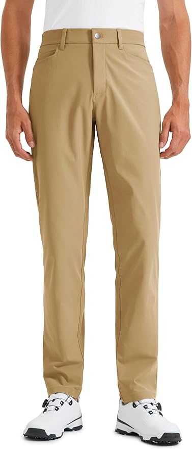 CRZ YOGA All Day Comfy 5-Pocket Golf Pants for Men - 28"/30"/32"/34" Quick Dry Lightweight Casual Work Stretch Trousers
