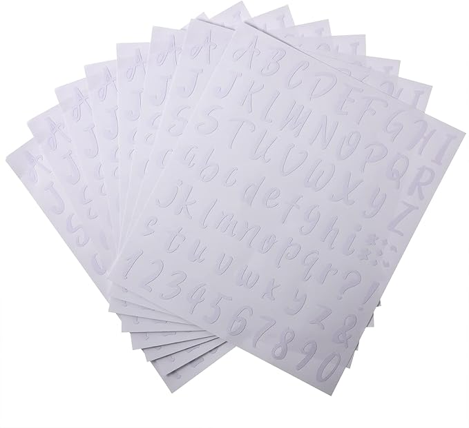 Outus 576 Pieces 8 Sheets Letters Stickers Self Adhesive Vinyl Letter Alphabet - Image 3